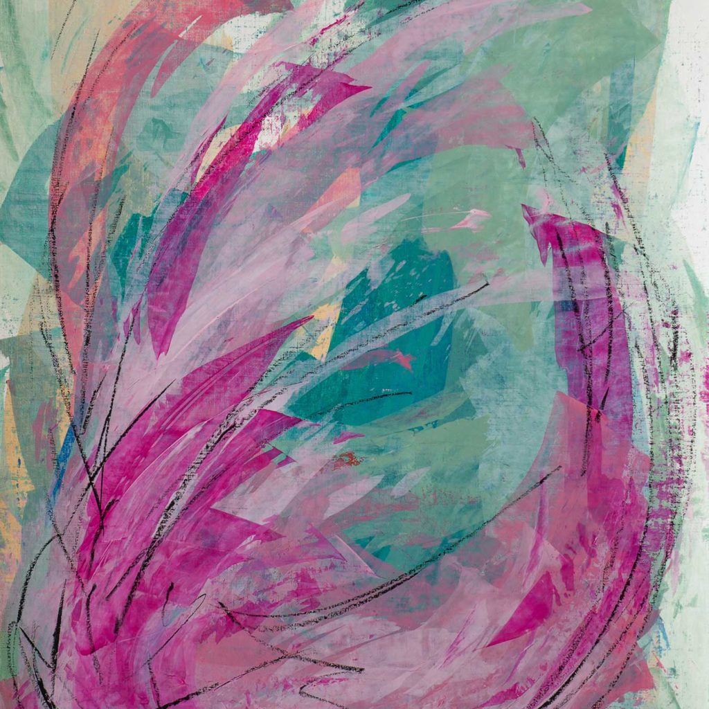 cherry blossom acryl with oil crayons