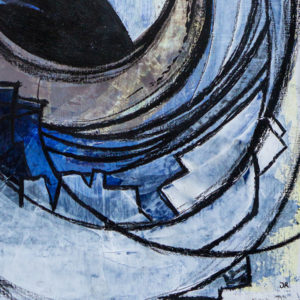 eye of the city detail 2 acryl with oil crayons